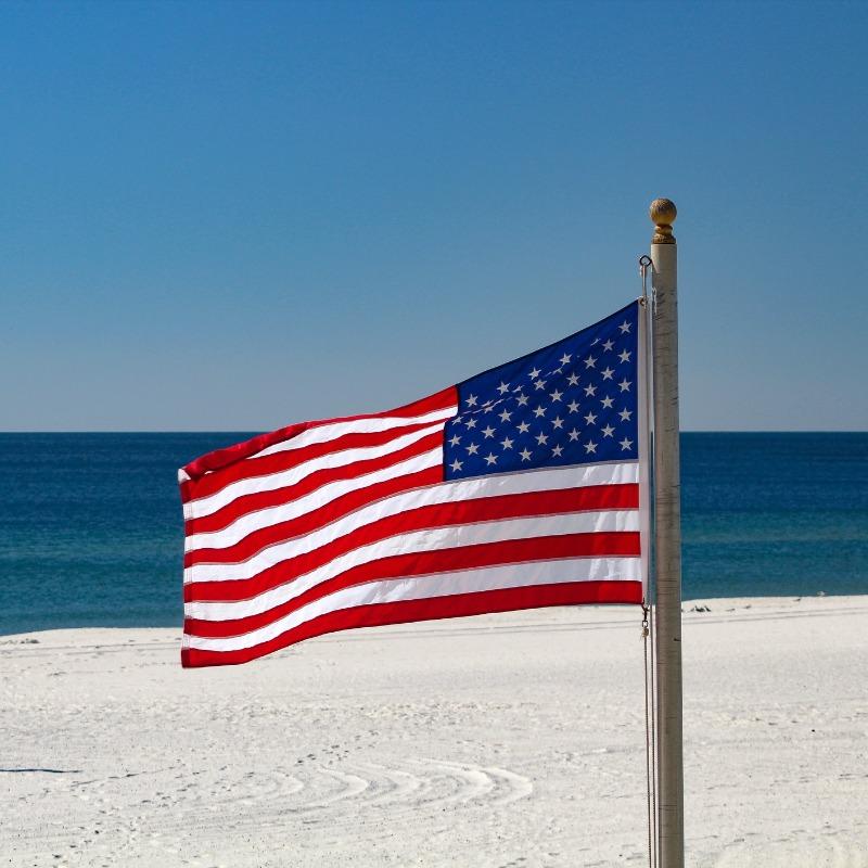 American Flag on the beach